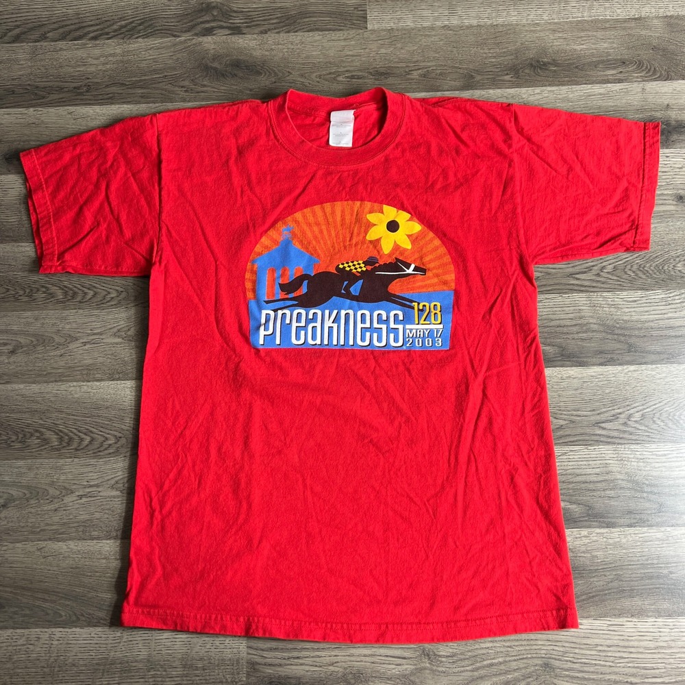 VTG Preakness Stakes T Shirt Fits Medium 2003 128th Horse Racing Pimlico‎ Y2K